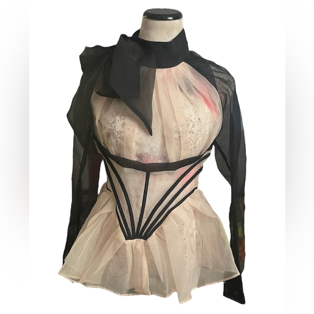 Sheer peplum top